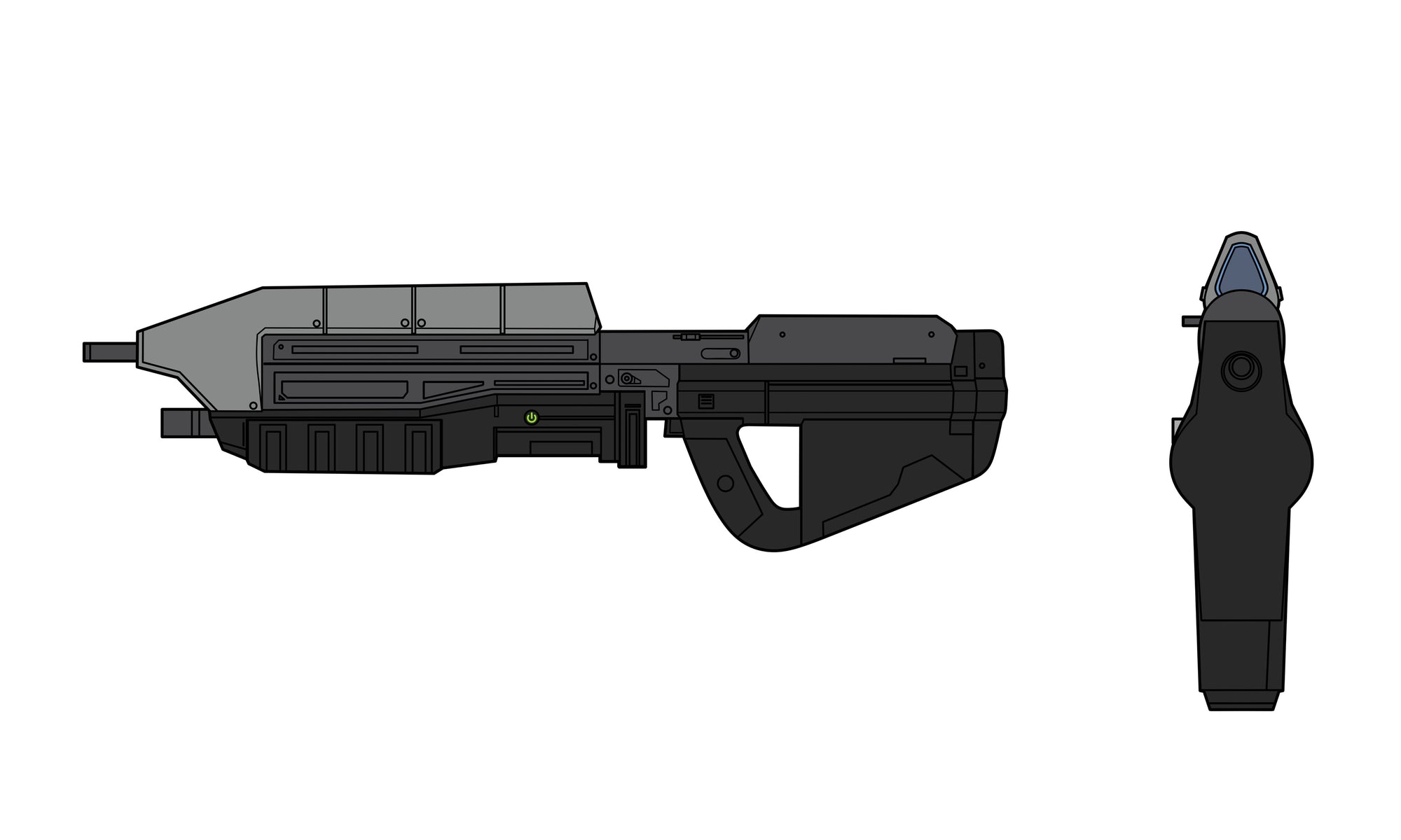 HALO MA5C ASSAULT RIFLE KEYCHAIN- hand brushed limited edition