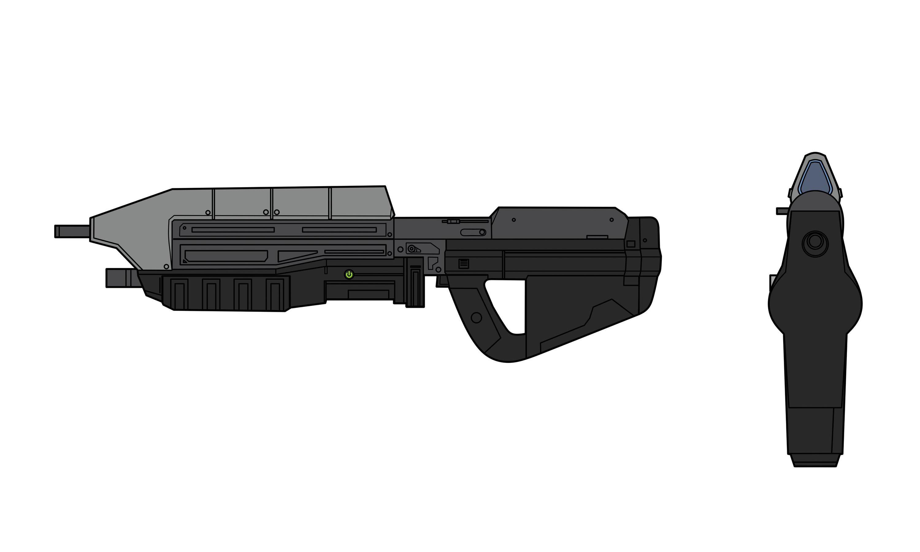 HALO MA5C ASSAULT RIFLE KEYCHAIN- hand brushed limited edition